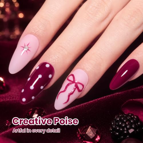 Image of Beetles Midnight Burgundy Gel Nail Polish, 15ML Dark Red Gel Polish