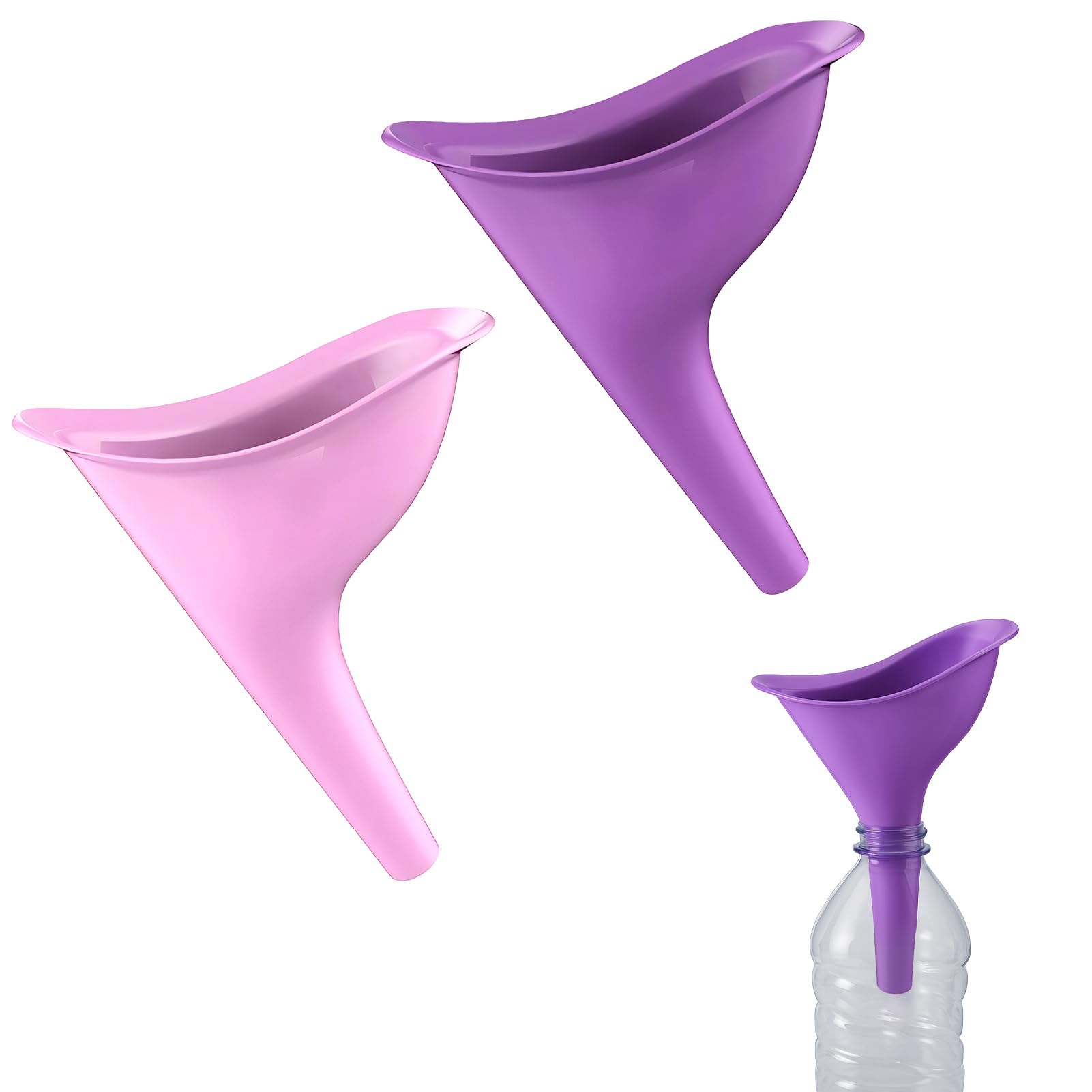 Pisse Debout Femme 2pcs, Urinoir pour Femme, Urinoir en Entonnoir Réutilisable pour Festival, Camping, Toilettes pour Camping, Randonnée, Vacances