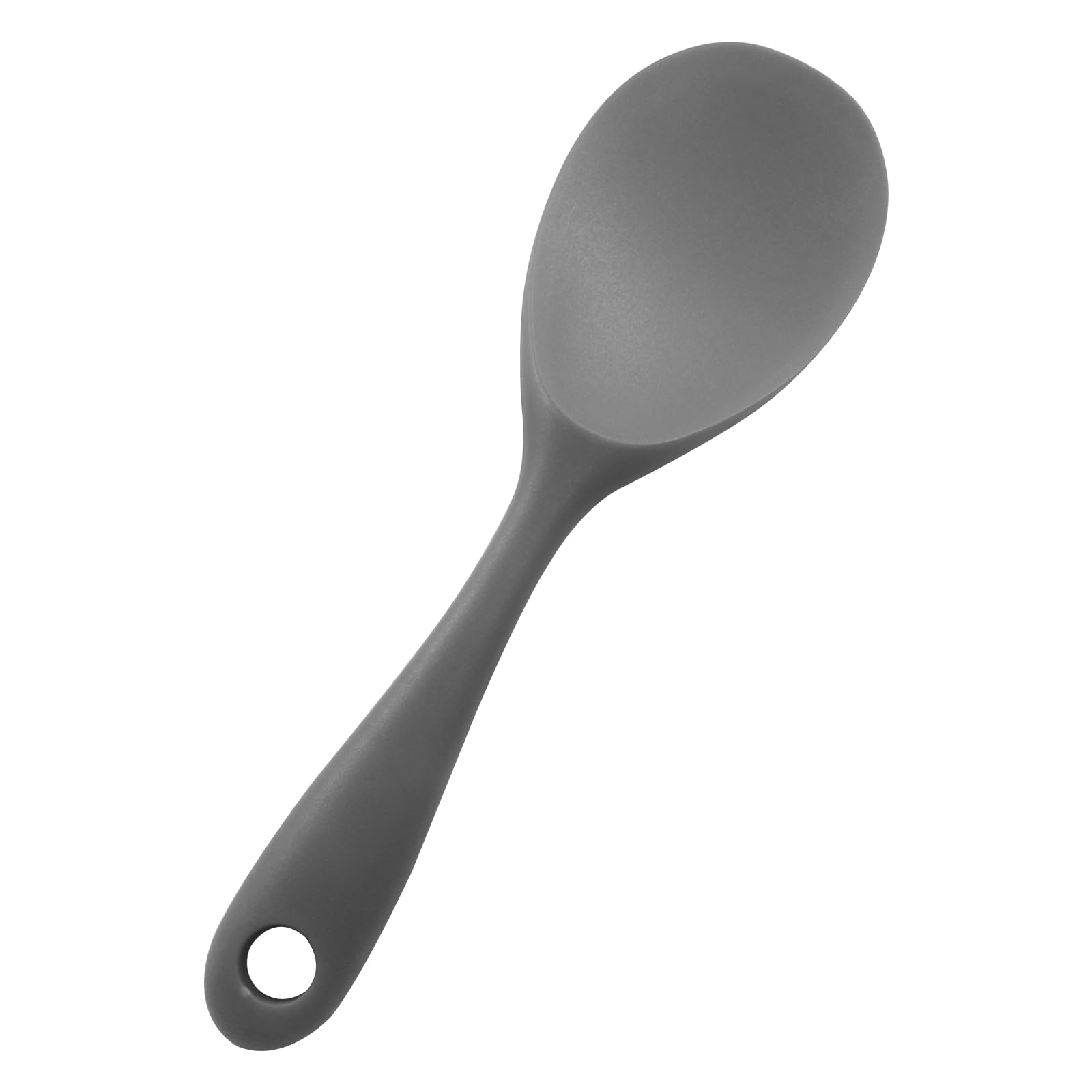 Coufce Grey Silicone Rice Paddle Spoon Heat Resistant Rice Spoon Non Stick Rice Spatula Food Grade Kitchen Gadget Rice Scoop for Rice and Mashed Potato Dishwasher Safe, Gray