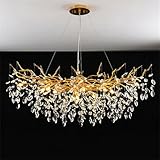 Lustre de branche d'arbre de luxe : ce magnifique lustre en cristal de branche est inspiré de la nature. Conçu comme une branche avec des fleurs. Brillant et luxueux. La suspension en cristal est composée de belles branches décoratives dorées et d'un superbe cristal transparent K9 pur romantique brillant comme un diamant. La lampe entière montre une sorte de beauté artistique sous la lumière.