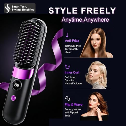 Cepillo de cabello cerámico recargable sin cable miniatura 2