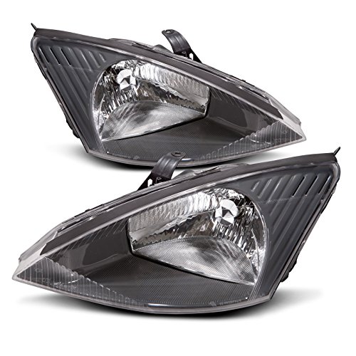 HEADLIGHTSDEPOT Halogen Headlights Compatible With Ford Focus 2003-2004 Includes Left Driver and Right Passenger Side Headlamps