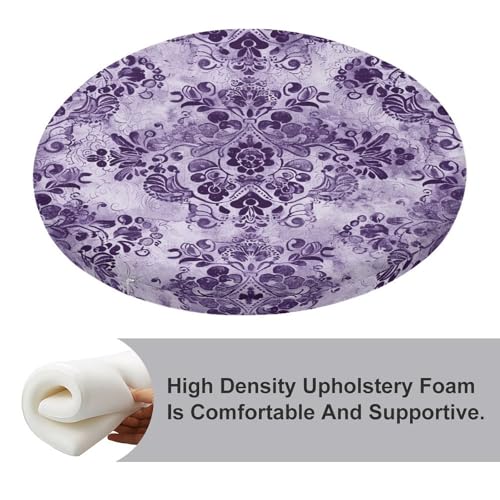 Housses de siège de chaise rondes lavables violettes pour cuisine - 5