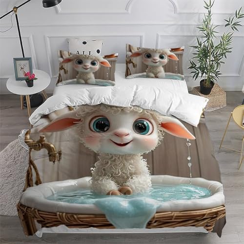 Housse de couette 200x200 animaux avec impression 3D relief en microfibre douce - 6
