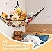 Lazebox Stuffed Animal Net Hammock for Plushie Toys, Stuffed Animal Hammock Corner for Kids' Room Decor, Ideas for Organizing Stuffy Collection, Easy to hang with Anchors & Hooks, 1 Pack, Black