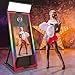 Magic Mirror Photo Booth with Flight Case and Square Fill Light, 65in Movable Mirror Photo Booth Machine with 32in Touch Screen for Events Parties Wedding Rental (Black)
