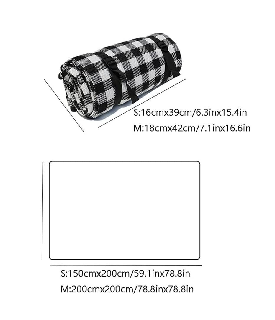 NKTDWO Coperta da picnic all'aperto con tracolla, 152,4 x 203,4 cm