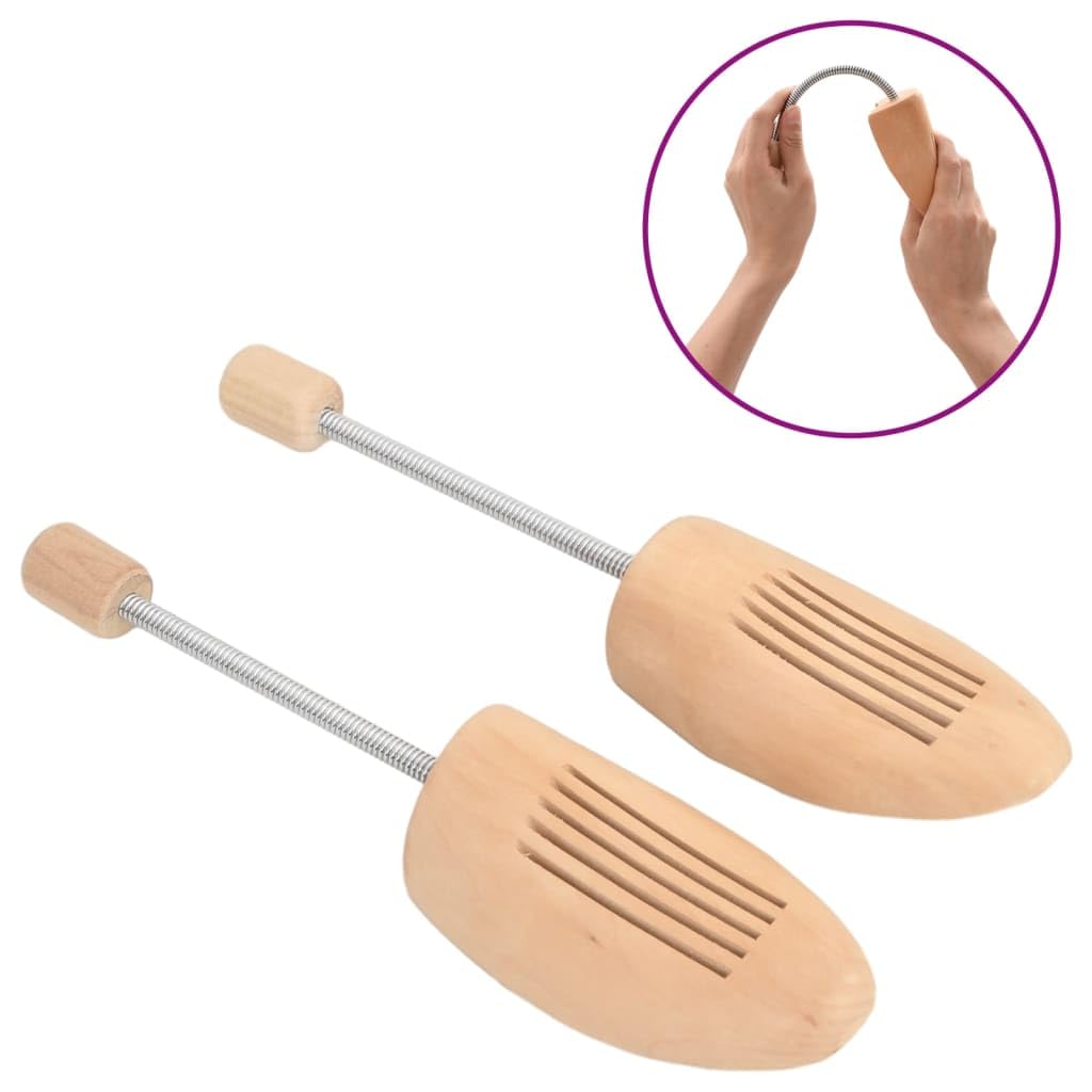Brokky Tendiscarpe 2 Paia EU 35-38 Legno Massello di Loto,Tendiscarpe Uomo Donna, Regolabile Lunghezza Larghezza Tendiscarpe Forme Scarpe