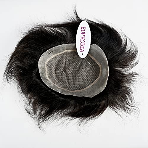 Image of EUPHORIA 0.03 mm 9x6 Original 2 LAYER AUSTRALIA Hair Patch for Men,100% Silky and Soft Natural BROWN Human Hair Wig can be Install with Hair Toupee Clips, Glue or Tape