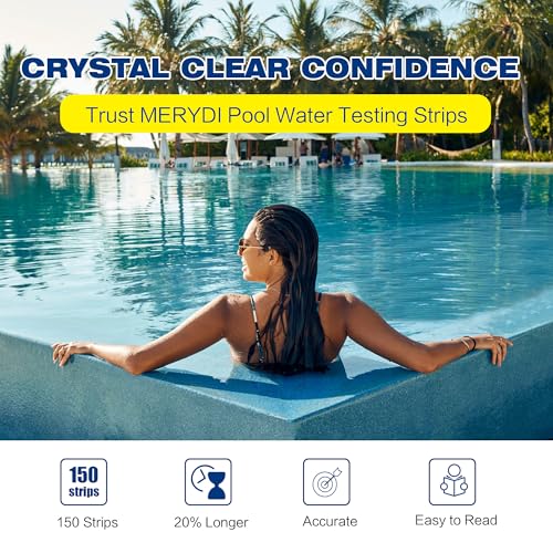 7-Way Pool Test Strips,150 Strips Pool and Hot Tub Test Strips,Accurate Test Bromine,Total Alkalinity,pH,Free Chlorine,Total Hardness,Cyanuric Acid and Total Chlorine Pool Spa Water Test Strips - Thumbnail 4