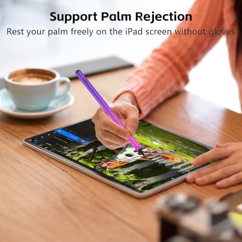 Image of TaIYanG iPad Stylus Pen for iPad 2018-2026, Palm Rejection, Fast Charging | Tilt Sensitivity, for iPad Pencil A16 /10 /9 /8 /7 /6, Pro 11 /13 inch (M5 /M4),Air M4 /M3 /M2 /5 /4, Pro 11 /12.9 inch,Mini 6 /5,Gradient Purple
