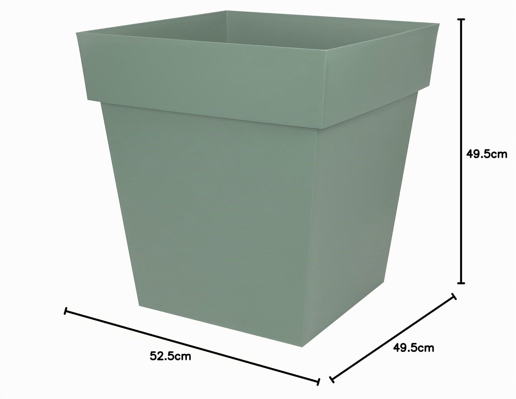 EDA Vaso da fiori, verde alloro, 49,5 x 49,5 x 52,5 cm
