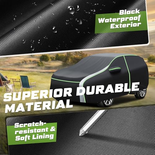 Image of Mixsuper Liner Car Cover for Honda Pilot 2003-2026, 7 Layers Full Car Cover All Weather Car Covers for Pilot, Waterproof Outdoor Cover with Zipper Door Reflective Strips