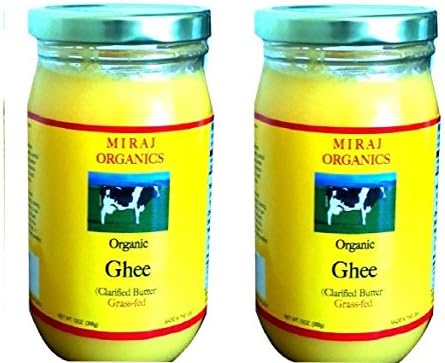 Grass-fed Organic Ghee (Clarified Butter), From Cow's Milk - 13oz, (2 - Pack), By Miraj International LLC
