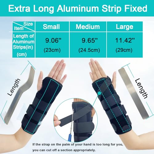 Image of bestlife Unisex Forearm and Wrist Support Splint Brace Double Fixation Wrist Brace For Carpal Tunnel,Adjustable Night Time Forearm Immobilizer Brace Splints,9.8 inch (25cm) length(RH /S)