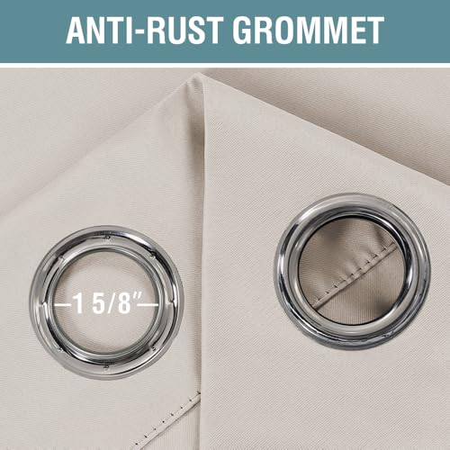 Image of H.VERSAILTEX Blackout Patio Curtains 100 x 84 Inches for Sliding Door Extral Wide Blackout Curtain Panels Thermal Insulated Room Divider - Grommet Top, 7' Tall by 8.5' Wide - Natural