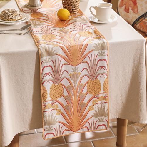 Patdrea PD-TABLERUNNERS-PINEAPPLE B-30180 Designer Tropical Linen Table Runner 71 Inch Long thumb #4
