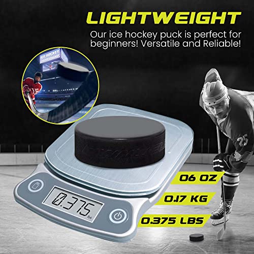 Winnwell Official Ice Hockey Pucks - Regulation Size & Weight 6Oz Black Puck With Mesh Carrying Bag, Great For Stick Handling & Training Drills (Black 6-Pack) #TOP4