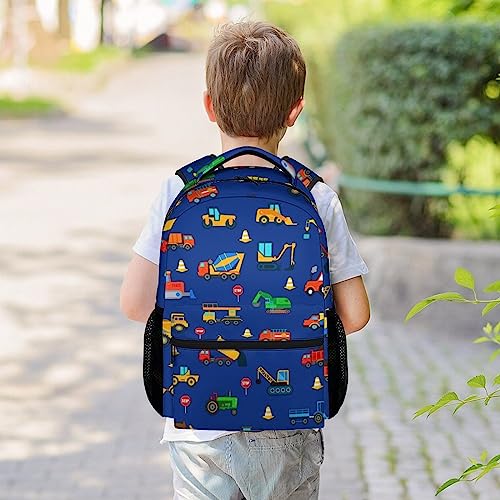 Construction Preschool Backpack for Boys, 16" Truck Excavator Backpacks for Children Boys Students, Cute Patterrn Lightweight Bookbag for School2