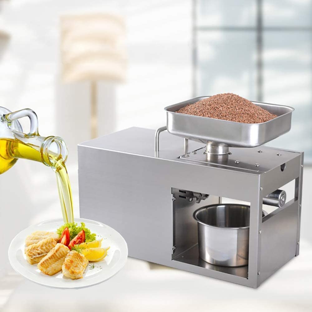 Aserzenith 1 610W Stainless Steel Oil Presser Commercial&Home Oil Press Machine Cold/Hot Expeller Healthy Oil Extractor For Peanut Seed Bean