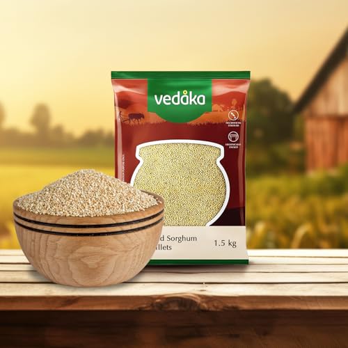 Image of Amazon Brand - Vedaka Unpolished Sorghum Millets | 1.5 Kg | Jowar /Great Millet /Bili Jola /Jonnalu /Cholam