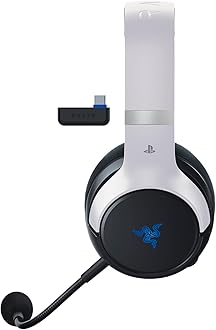 Razer Kaira Pro HyperSpeed - Wireless Multi-Platform Gaming Headset with Haptics for Playstation 5 (HyperSpeed Wireless, HyperSense Haptics, TriForce Titanium 50 mm Drivers) Black-White