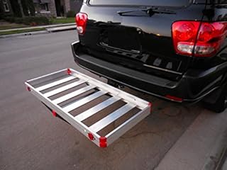 MaxxHaul 70422 Hitch Mount Compact Aluminum Cargo Carrier – 48" x 21" Basket with 500 lb. Capacity – Lightweight, Rust-Proof Aluminum with Steel Support – Fits 2" Class III & IV Hitch Receivers