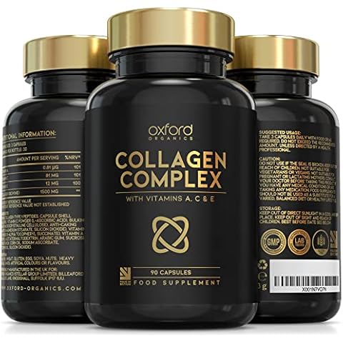 Advanced Collagen Complex | 1593mg Vitamin Boosted Complex for Glowing Hair, Skin & Nails | 90 High Strength Collagen Capsules | Premium Bovine Collagen Supplements for Women & Men, Made in The UK Cover