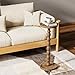 iFaveorr Small Side Table, Rubberwood‌ Drink Table for Small Spaces, Solid Wood Pedestal Coffee Tables, Round End Tables for Living Room, Sofa Couch, Bedroom, Corners, and Office (Brown, 9.4 inch)