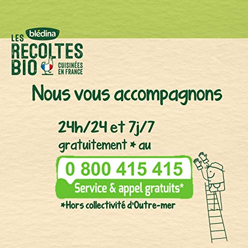 Blédina Les Récoltes Bio, Petits pots bébé Bio dès 10 Mois, Pommes Cassis Petits Morceaux, 2x130g (Lot de 2)