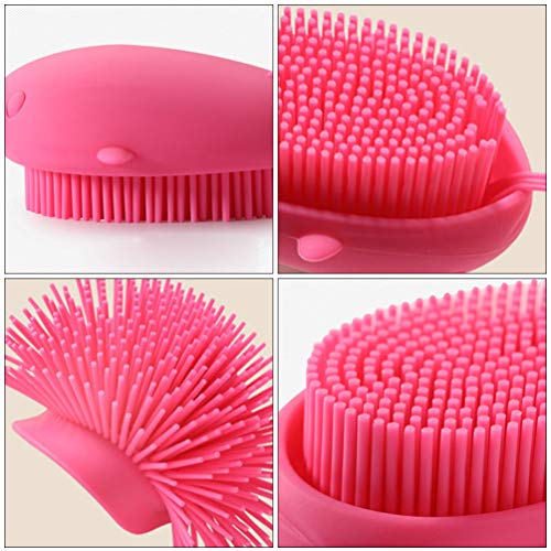 NUOBESTY Escova de banho de silicone em forma de baleia, xampu para banho de bebê, escova esfoliante