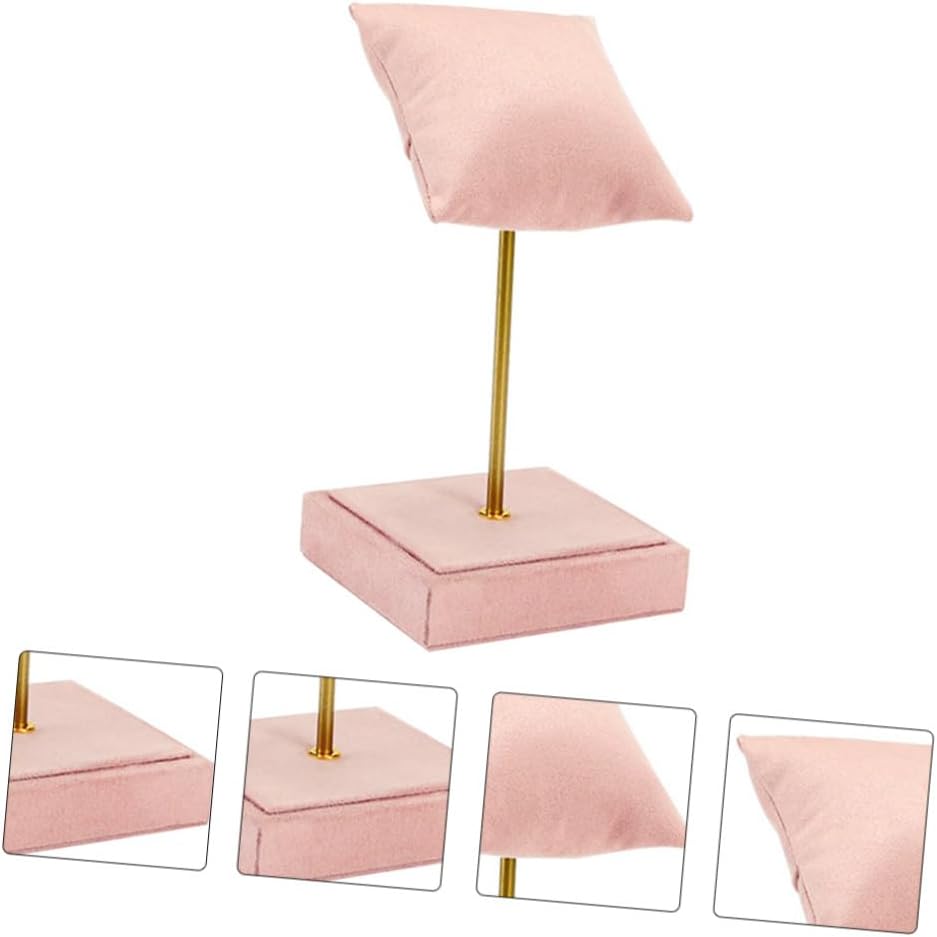 Watch Display Stand Jewelry Organizer Holder with Soft Velvet Titanium Frame, 9x8x17cm, Fashionable Jewelry Display for Home and Retail Use