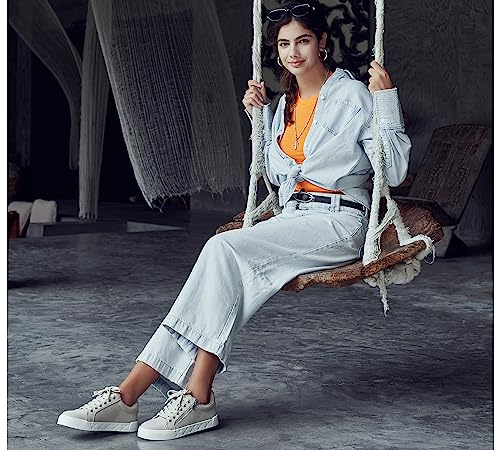 Jeossy Women's Flat Low Top Casual Fashion Sneakers Round Toe Shoes with Zipper2