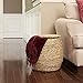 Household Essentials Handwoven Water Hyacinth Barrel Wicker Storage Basket Side Table, Natural