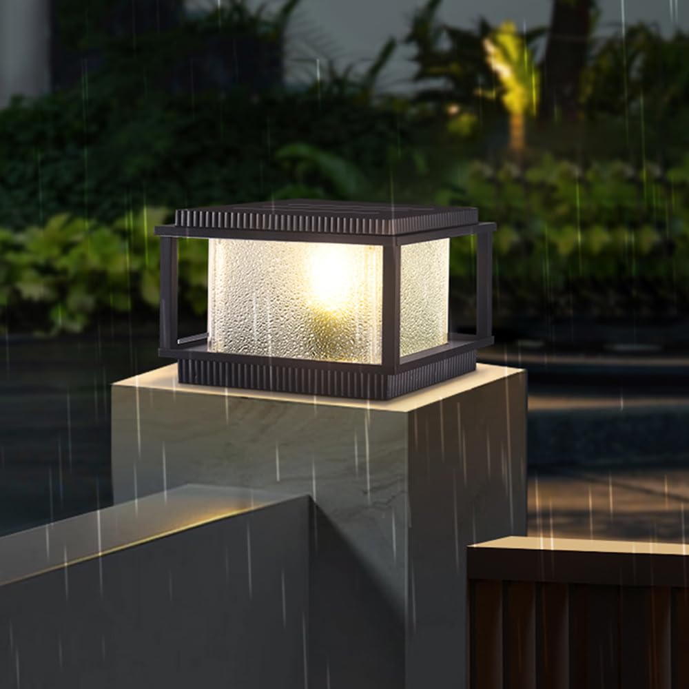Luci da esterno energia słoneczna, iluminazione esterna, luce solare, nowoczesna lampa a colonna per patio, lampada a pilastro con telecomando, apparecchio di illuminazione a LED pe