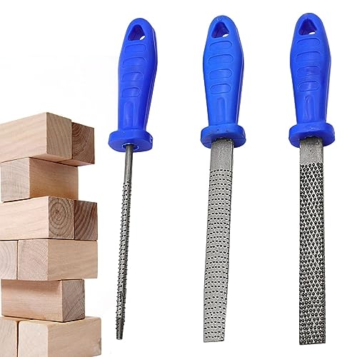 Honhoha Lime à Bois Limes à Bois | Ensemble de 3 Limes métalliques en Acier au Carbone de Haute qualité | Ensemble de râpe à Lime Plate/Demi-Ronde/Ronde, Travail pour Le métal, Le Bois et Plus Encore