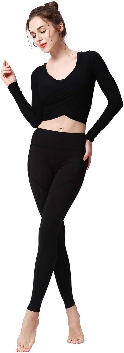 HHF Yoga Pants & Mats Women Yoga Pants, Buttery Soft 4 Way Stretch Workout Leggings (Color : Black grey, Size : L)