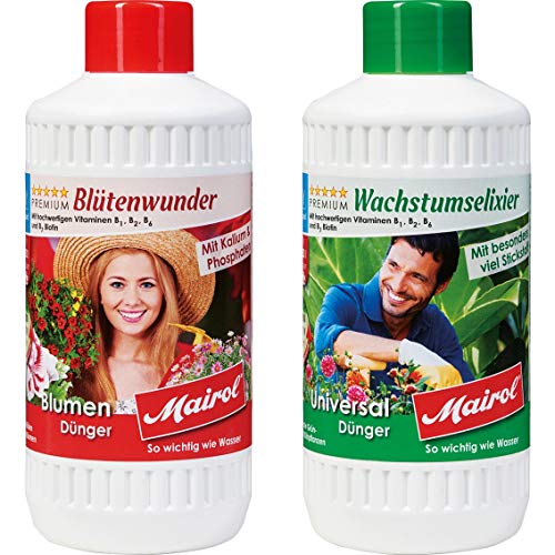 Preisvergleich Produktbild MAIROL Universal-Dünger + Blumen-Dünger Liquid je 500 ml 42050 + 44050