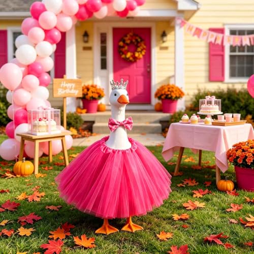 yuboo Princess Fall Porch Goose Outfit Rose Birthday Goose Clothes Decor