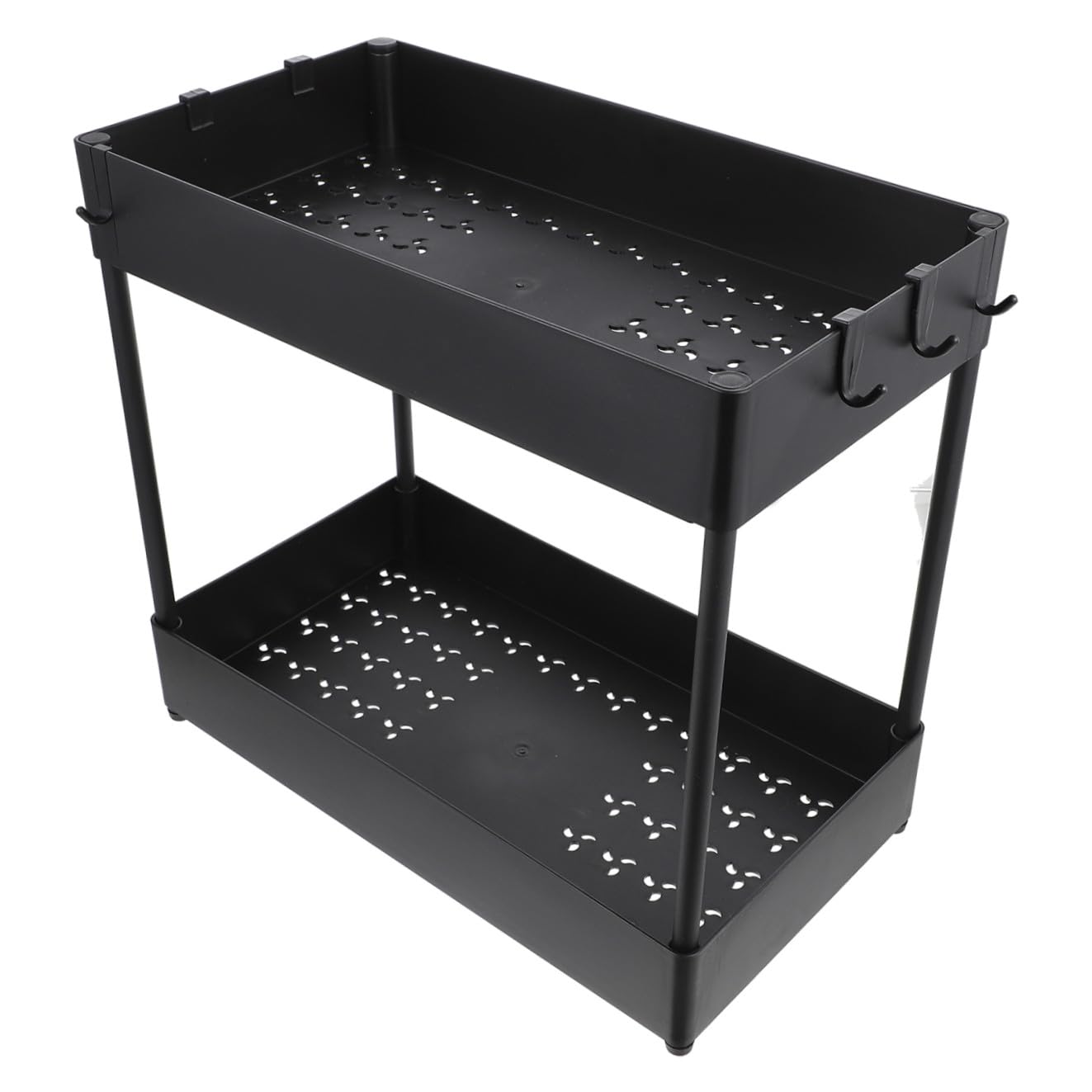 SOLUSTRE Scaffale Portaoggetti Sottolavello Cucina Organizer per Condimenti e Utensili in Acciaio al Carbonio Resistente Elevate capacità Carico per Armadi e Dispense