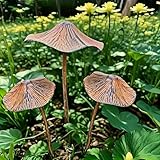 Hand-Painted Metal Mushroom Garden Stakes Outdoor Decoration 3-Piece Set one Large and Two Small Simulated Mushrooms Suitable for Home Garden Decoration Crafts
