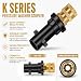 CARAGO Pressure Washer Adapter Compatible with Karcher K-Series K2 K3 K4 K5 K6 K7, 1/4 Inch Quick Release Female Connector, Brass Jet Washer Extension for Foam Cannon, Spray Nozzle & Power Washer Gun