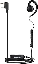 Retevis Walkie Talkie Earpiece, G-shape 2 Pin Rechargeable C-Type Two Way Radio Headset with USB Charging Cable Compatible with RT24 RT27 RT622 Baofeng UV5R(1 Pcs)