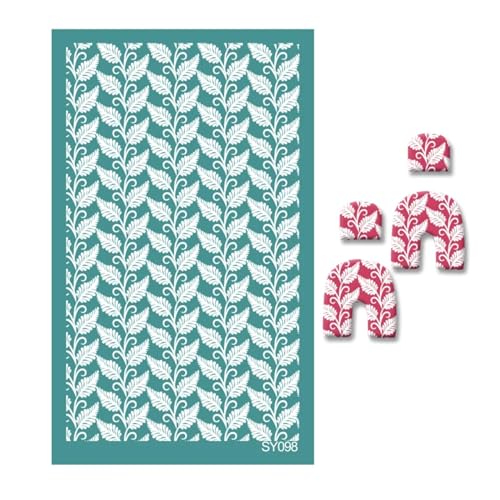 MANGOUSONG Screen Printing Kit,9x15cm Earring Silkscreen Stencils for Polymer Clay Reusable Silk Screen Printing Mesh Transfer Crafts Style 11