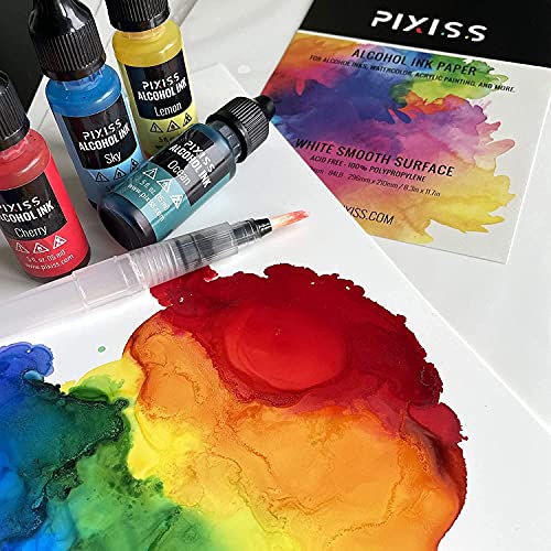 Papel de tinta de alcohol blanco de 5x7 y papel de acuarela de 300g con soplador de mano 4