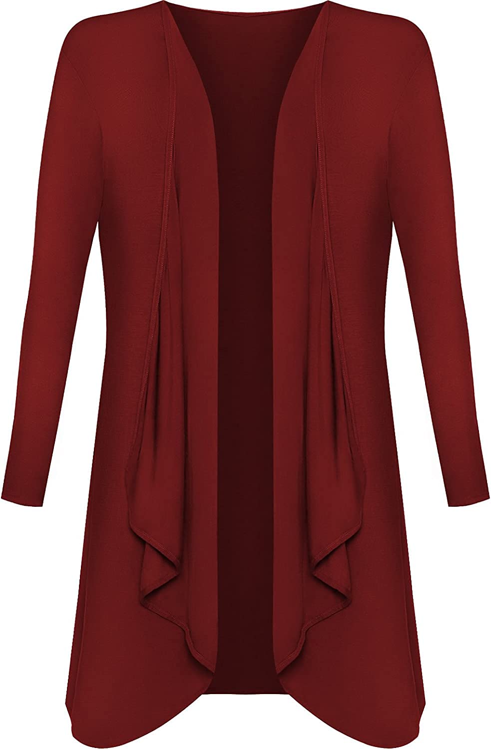 Wearall Women's Wine Plus Size Long Sleeve Plain Cardigan Open Waterfall Top Royal Blue 24/26