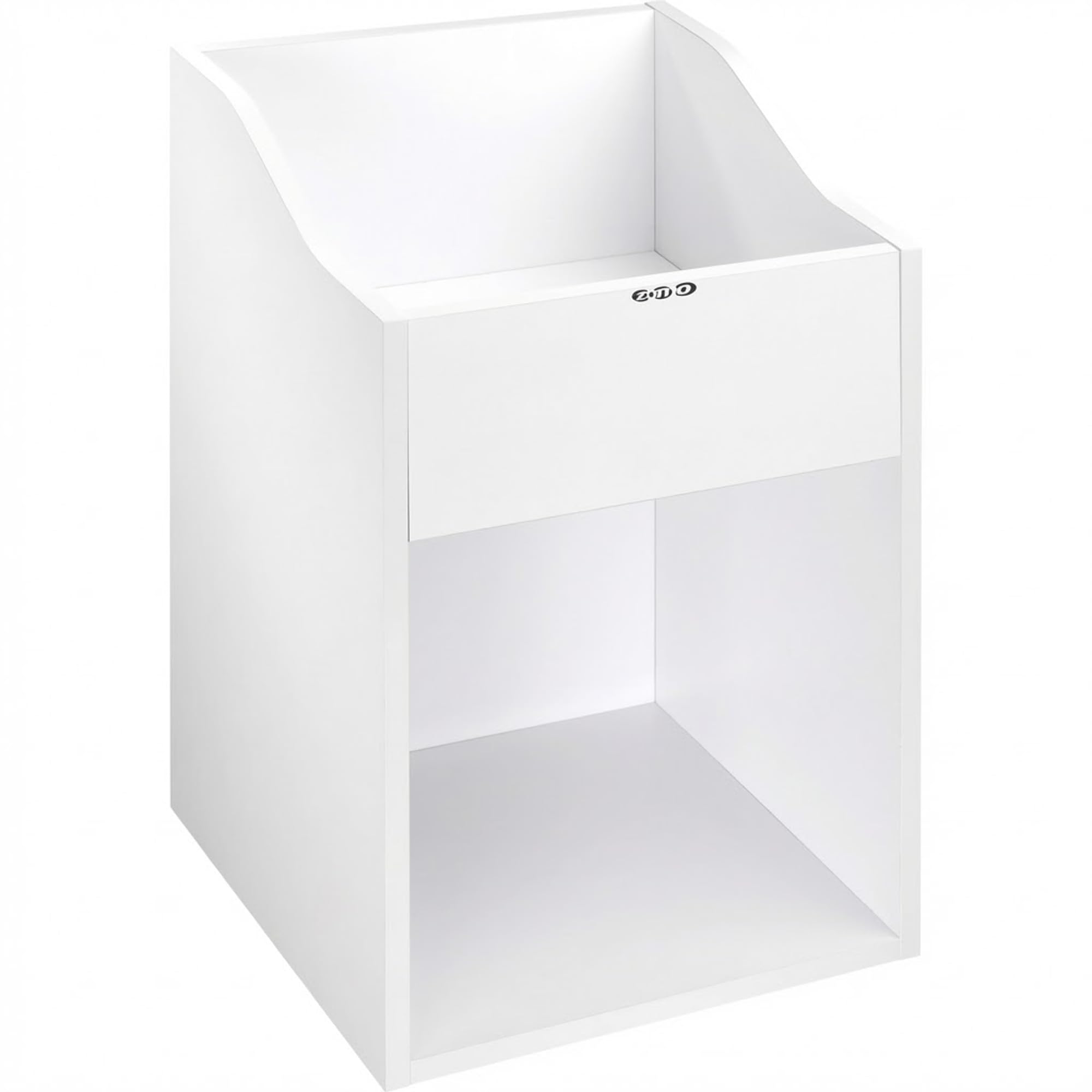 Zomo VS-Box 100/2 Vinyl Aufbewahrungsbox - 360 x 335 x 560 mm - Weiß - MDF Holz - Regal für Schallplatten 200 bis 240 LPs