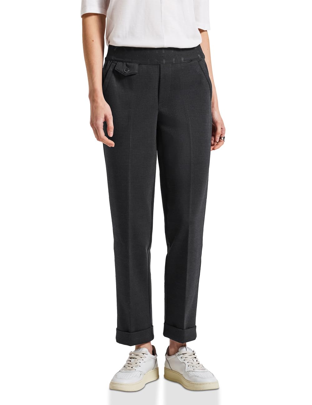 Street One Damen Karierte Chino mit Tapebund 3716894