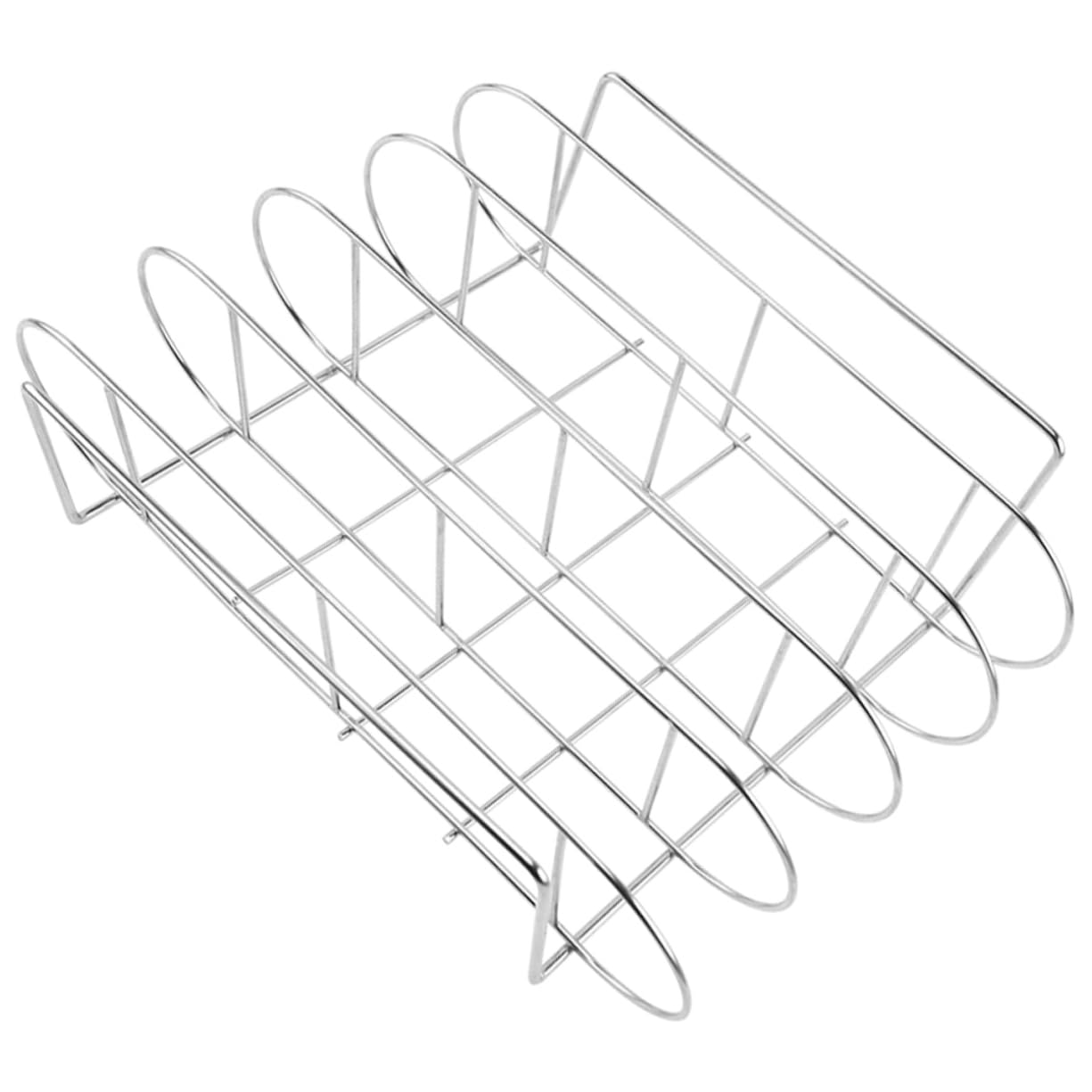 Supporto per Arrosto e Costine in Acciaio Inox, Design Ergonomico e Facile da Pulire, per Barbecue a Casa e Picnic All'aperto