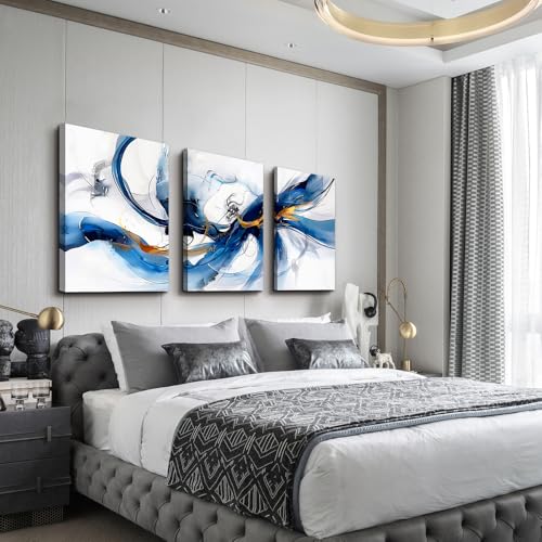 DZRWUBHS Abstract Canvas Wall Art for Living Room and Bedroom - Modern Family Frame Art Office Decor - Minimalism Ink Painting Pictures Artwork - Home Decorations 3 Piece